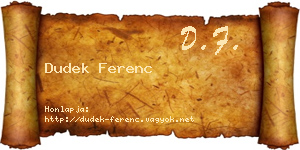 Dudek Ferenc névjegykártya